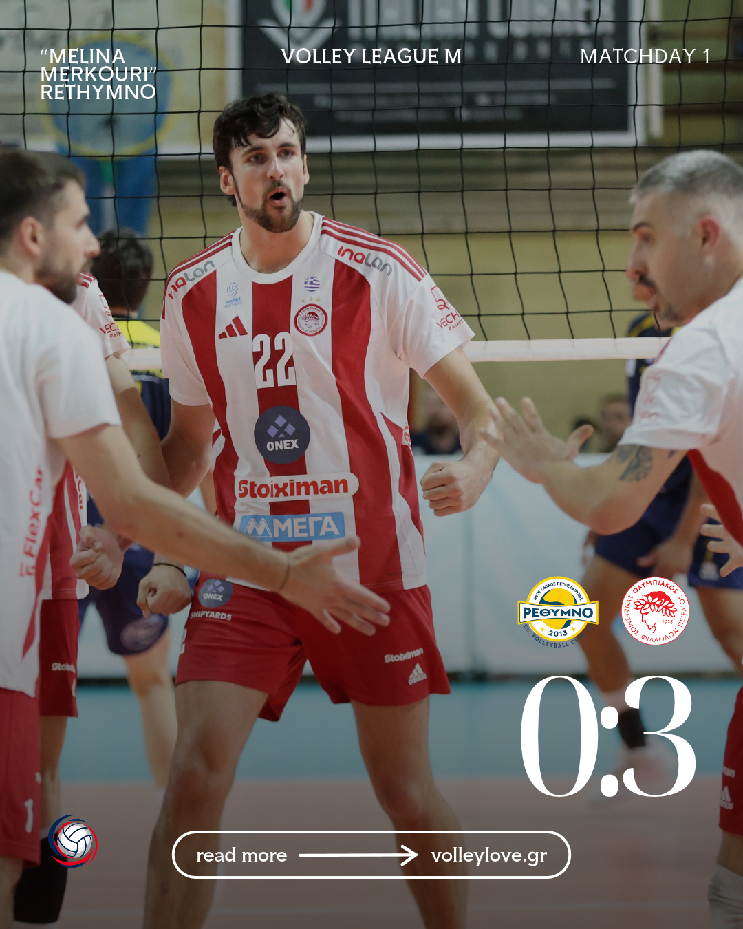 ΝΟΠ Ρεθύμνου – Ολυμπιακός ONEX 0-3